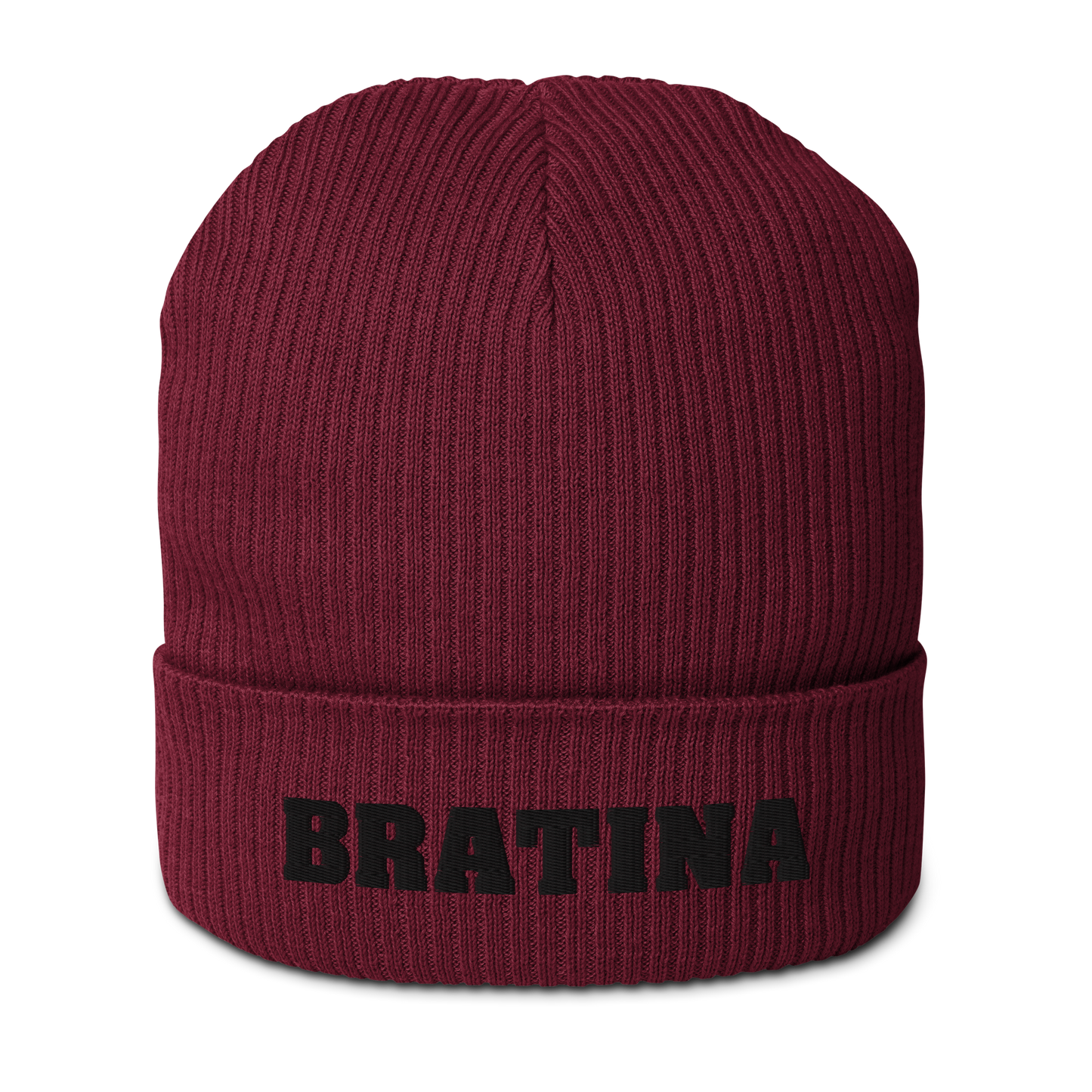 Bio-Beanie Bratina Mütze burgundy - black