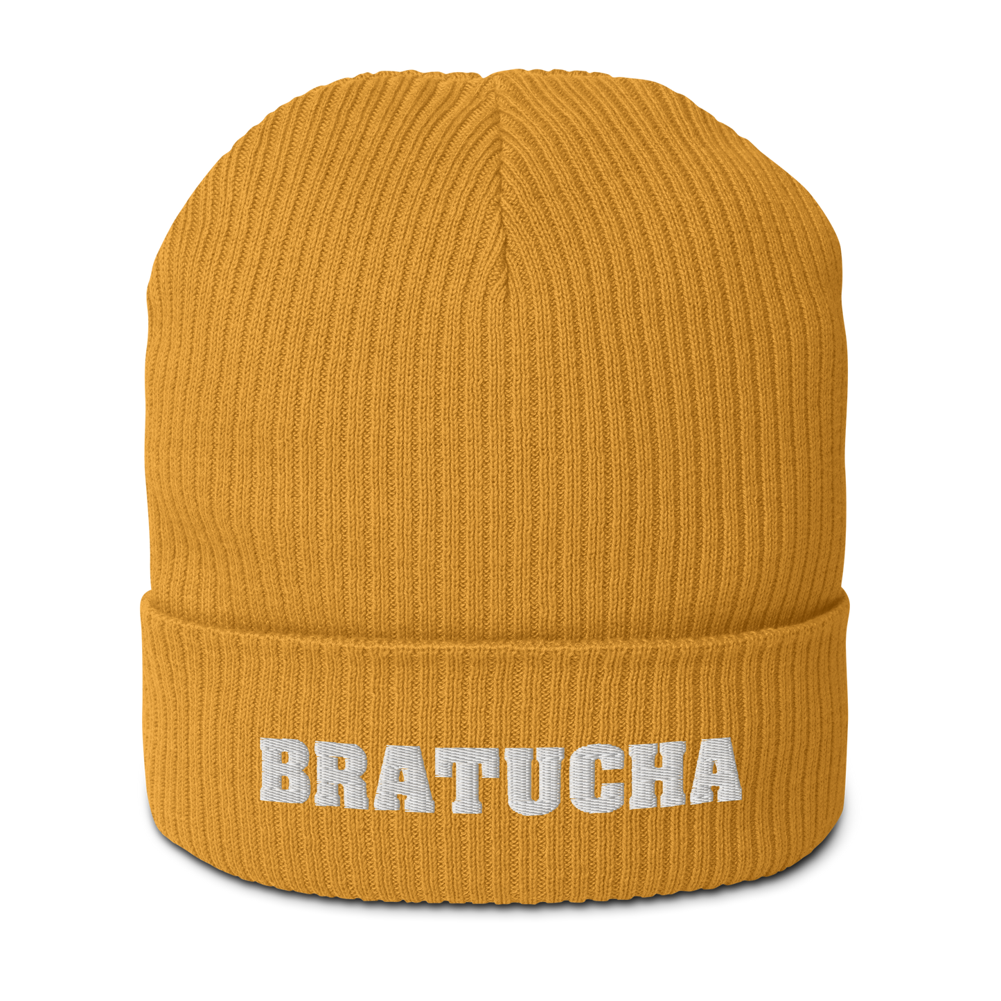 Bio-Beanie Bratucha Mütze yellow - white
