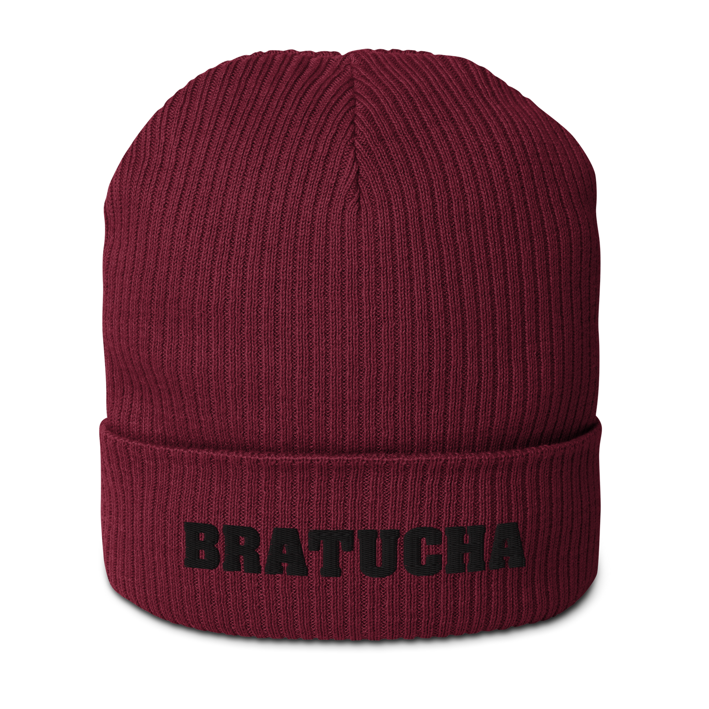 Bio-Beanie Bratucha Mütze burgundy - black