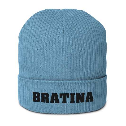 Bio-Beanie Bratina Mütze light blue - black