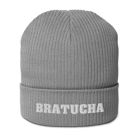 Bio-Beanie Bratucha Mütze grey - white