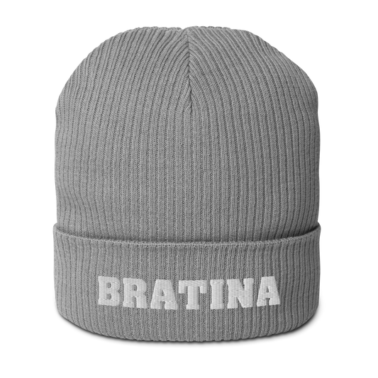 Bio-Beanie Bratina Mütze grey - white