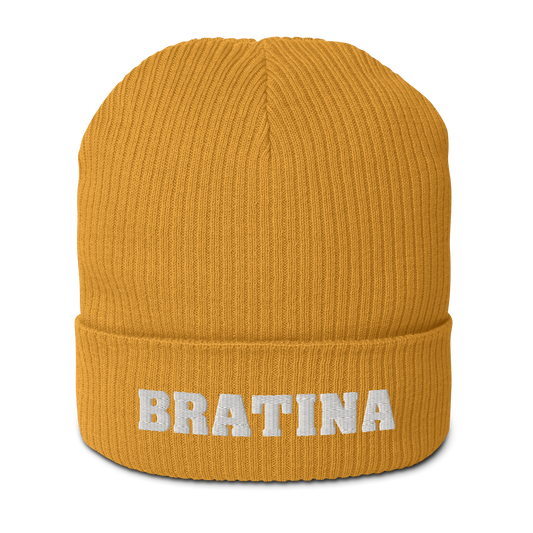 Bio-Beanie Bratina Mütze yellow - white