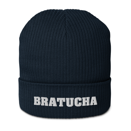 Bio-Beanie Bratucha Mütze blue - white