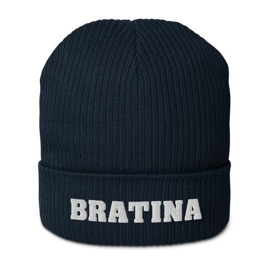 Bio-Beanie Bratina Mütze blue - white
